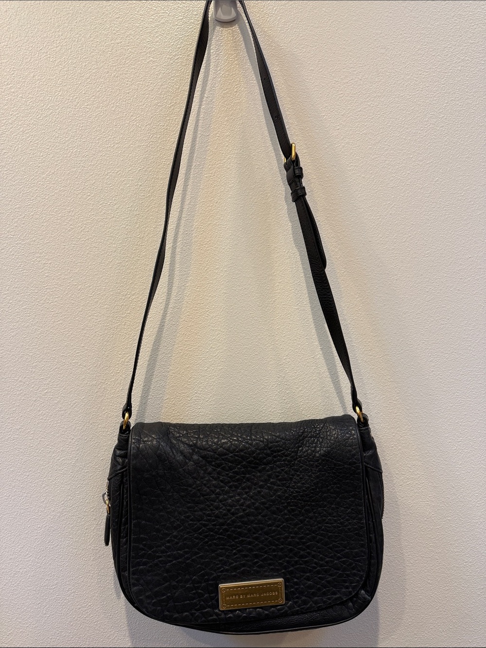 Marc by Marc Jacobs Nash Pebbled Black Leather Crossbody